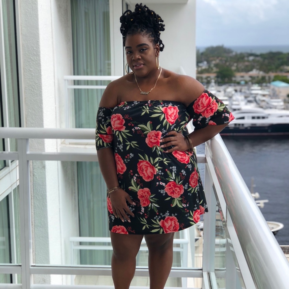 Plus size off the shoulder dress